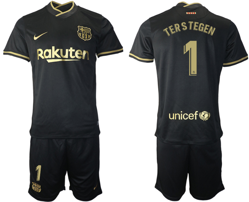 Men 2020-2021 club Barcelona away #1 black Soccer Jerseys